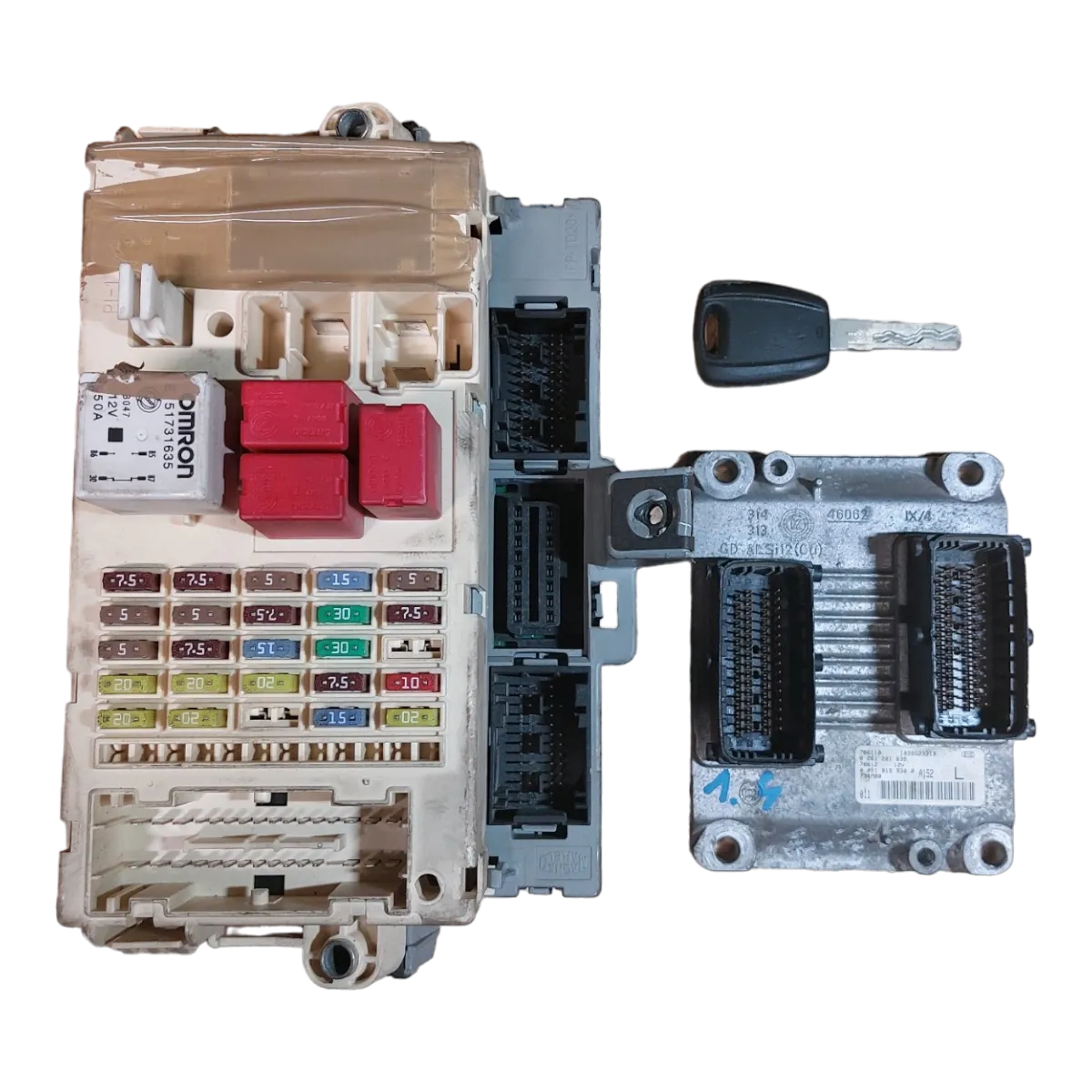 Fiat Bravo II 1.4 16V  07-14  set  računalo ECU+BSI+KLJUČ  F198146201  0261201635  51815930