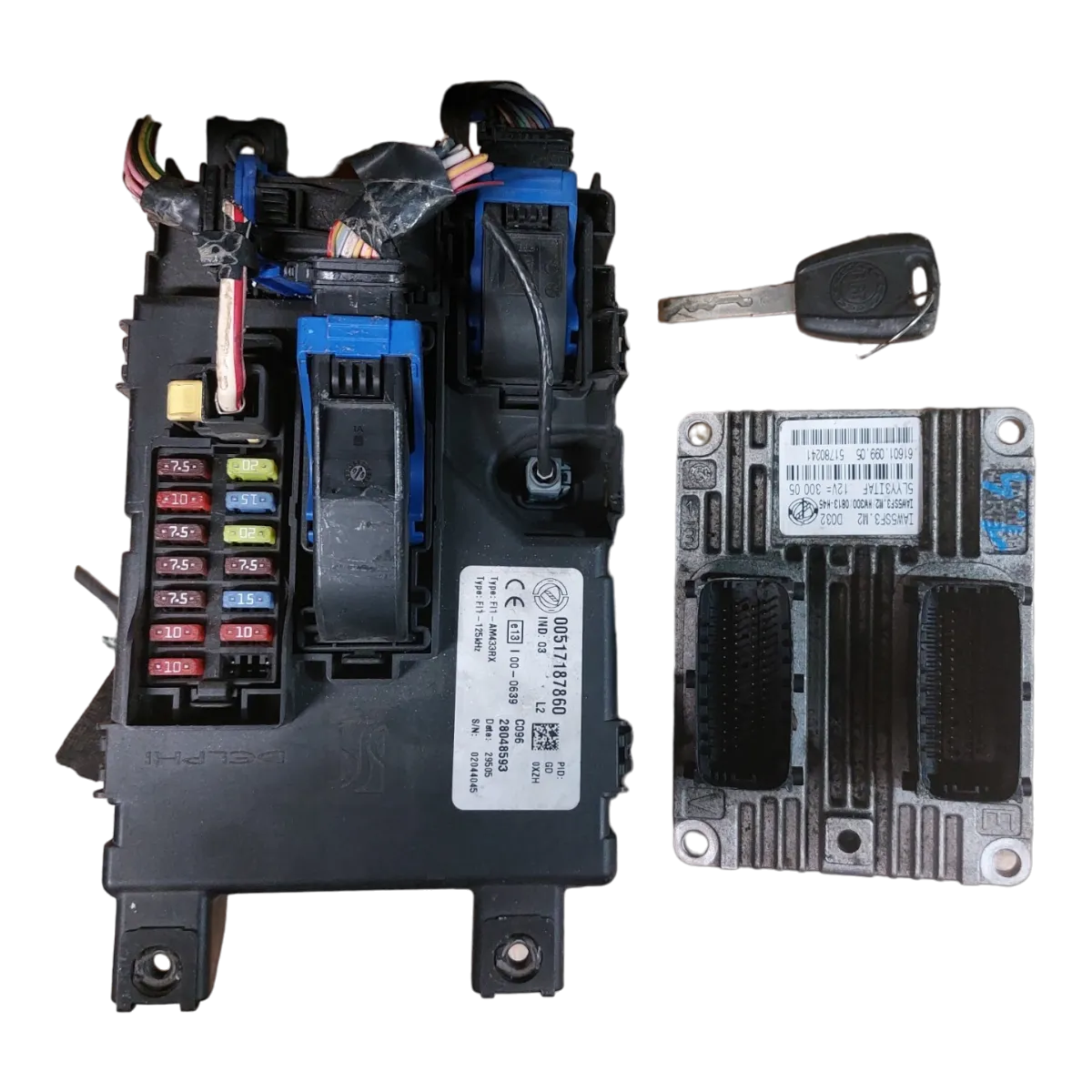 Fiat Punto Grande  1.4i  05-15  set  računalo ECU+BSI+KLJUČ  51780241  IAW5SF3M2  517187860