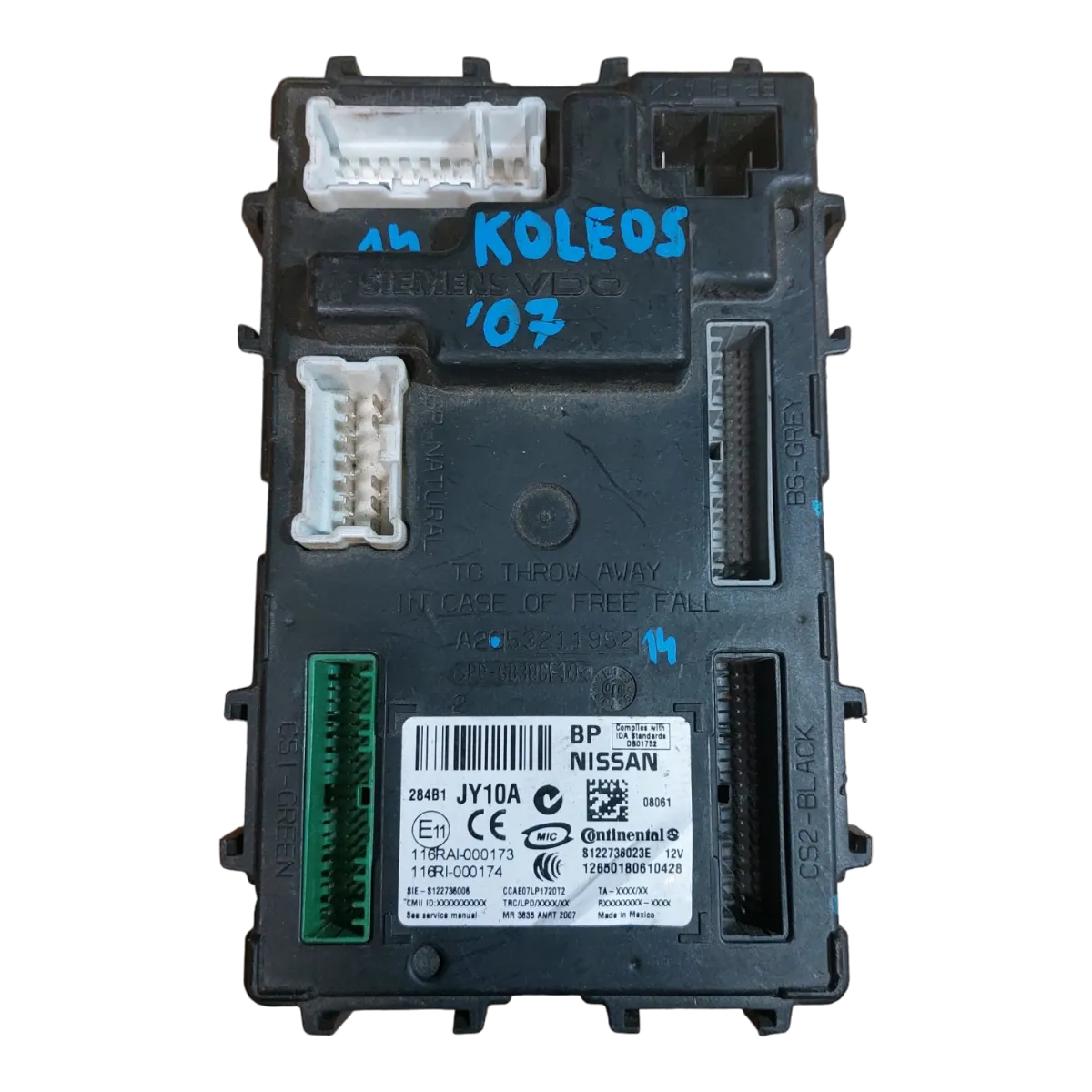 Renault Koleos I    06-15   BCM modul  8122736023   S122736006   116RAI000173