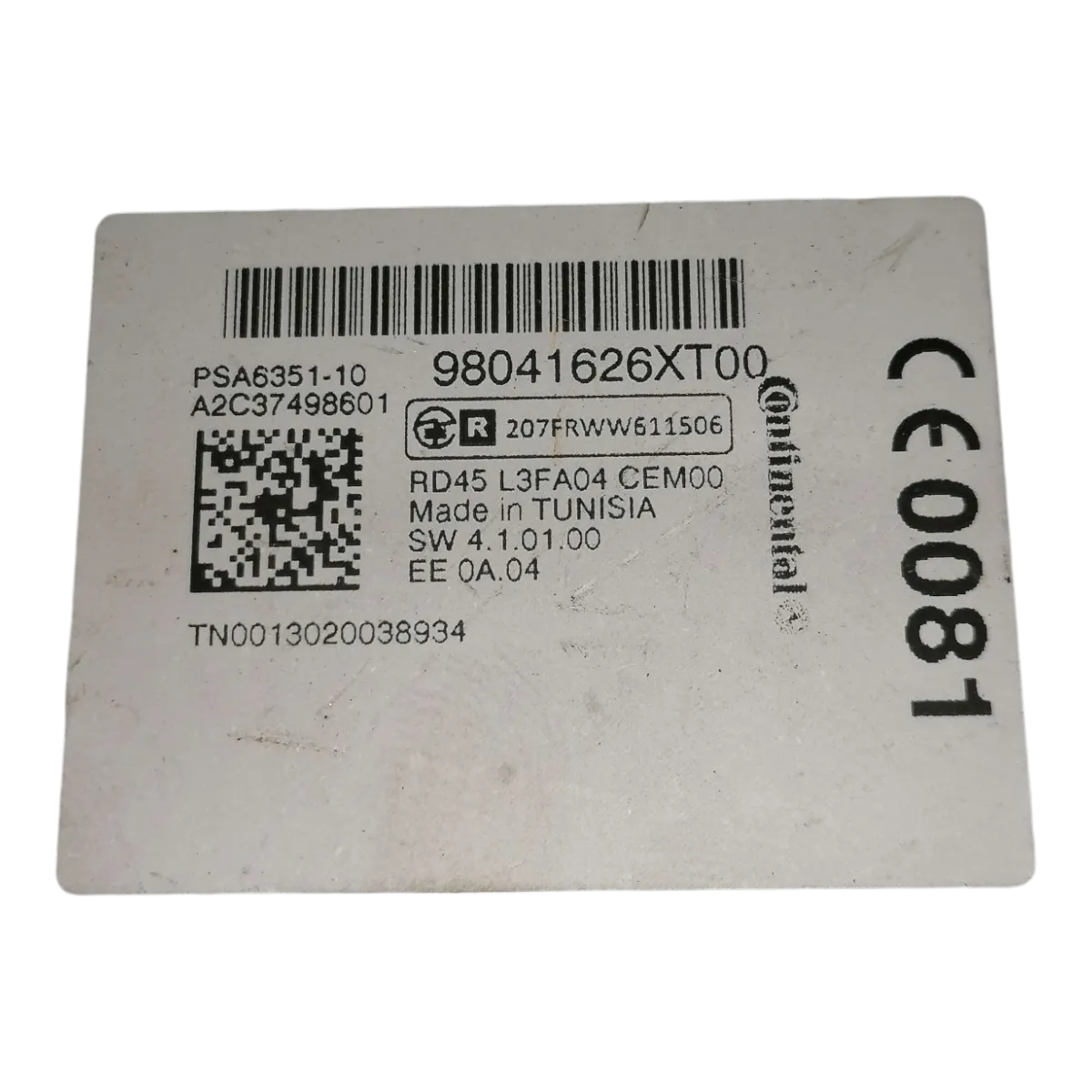 Citroen Jumpy   07-16    CD/radio    98041626XT    A2C37498601