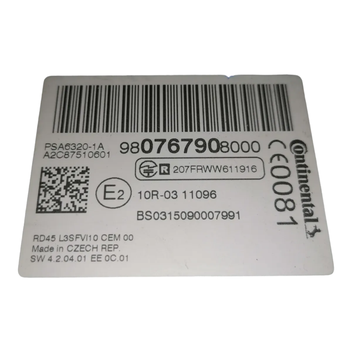 Peugeot 308  T9  13-21    radio     9807679080   A2C87510601