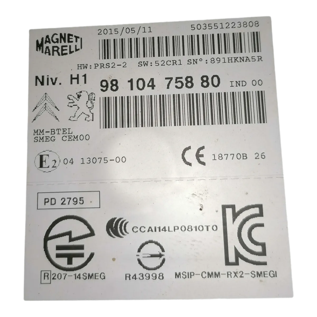 Peugeot 308  T9  13-21    navigacija/radio    9810475880    503551223808