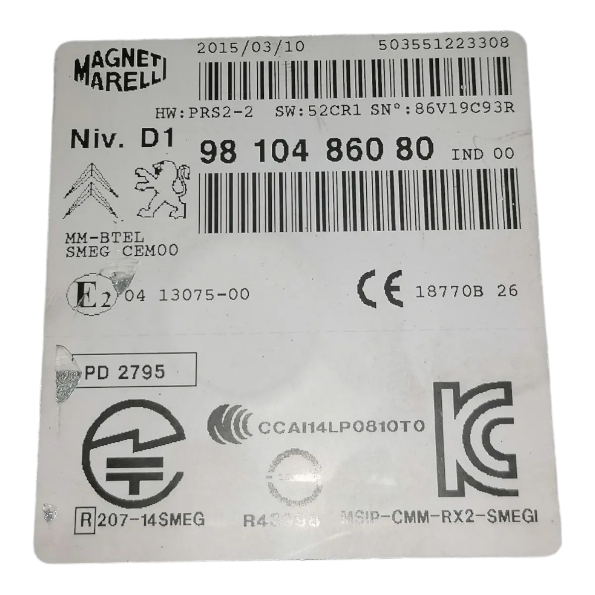 Citroen C4 Picasso Space Tourer  14-22    navigacija/radio     9810486080   503551223308