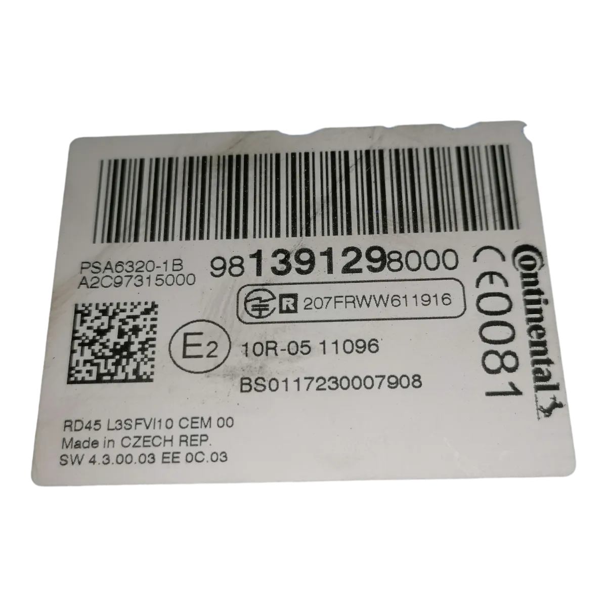 Peugeot 308  T9   13-21     CD/radio     9813912980   A2C97315000