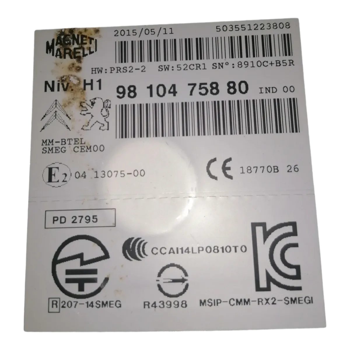 Peugeot  508  10-18    navigacija/radio    9810475880   503551223808