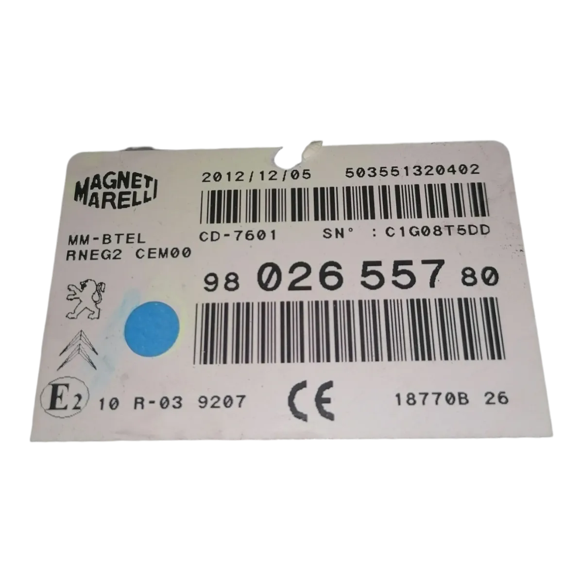 Peugeot  508  10-18    navigacija/CD/radio     9802655780   503551320402