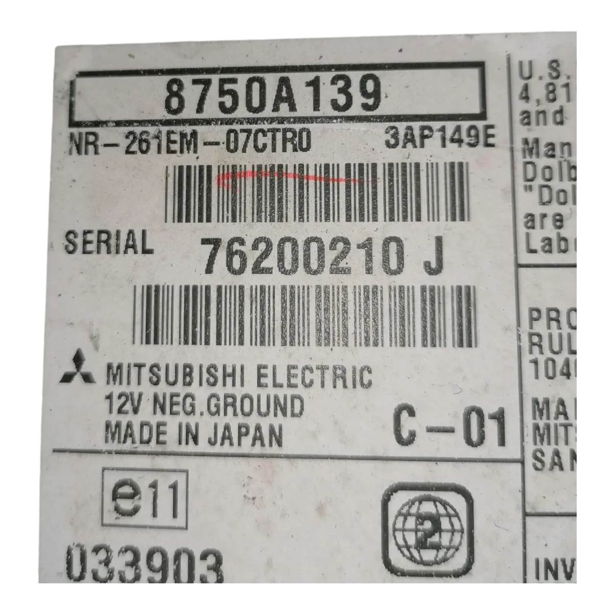 Citroen C-Crosser 07-12     navigacija/CD/radio     8750A139