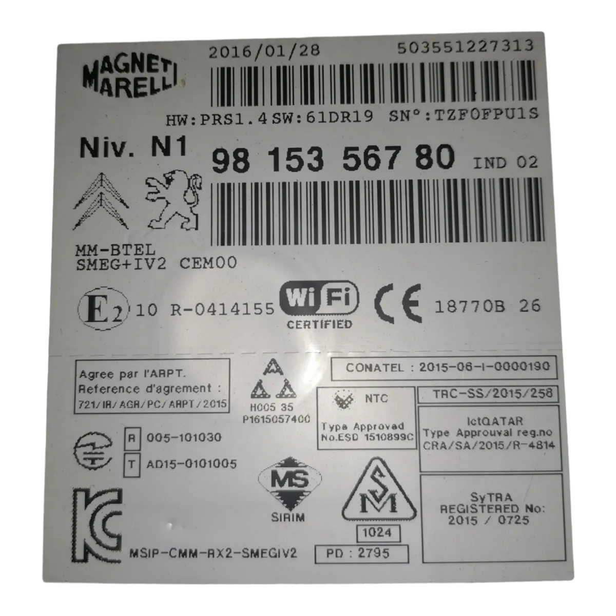 Citroen  DS4    11-15    navigacija/radio     9815356780   503551227313