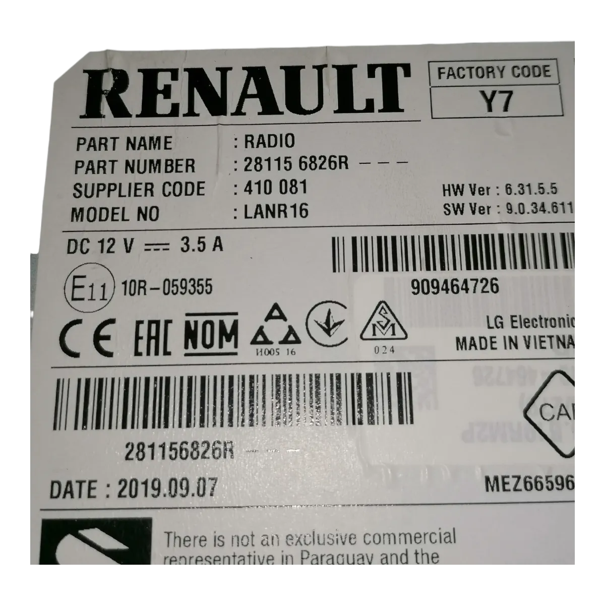 Renault Kadjar    15-22     navigacija/radio     281156826R   2016DJ2547