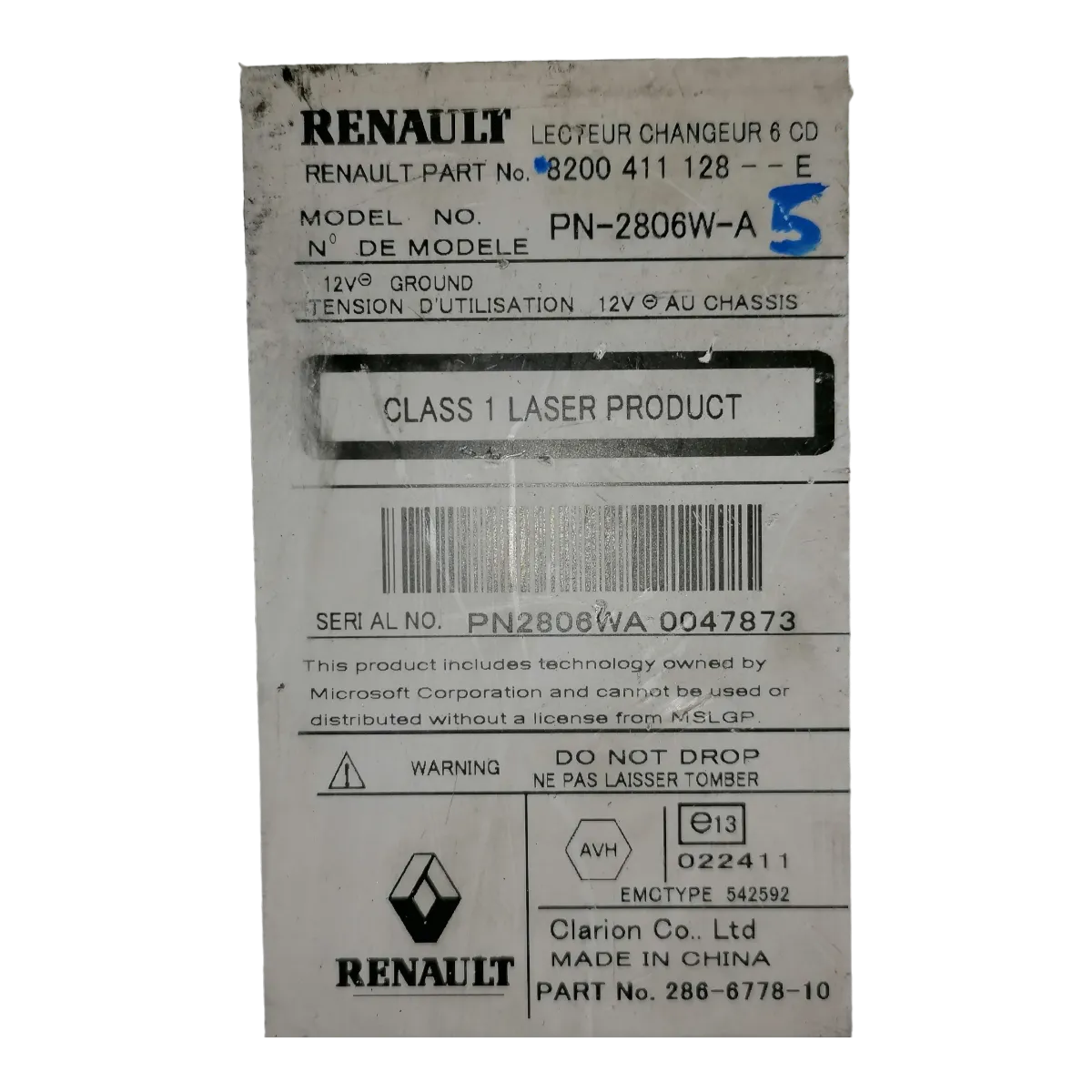 Renault Espace  IV    02-15    CD/radio     8200411128   286-6778-10