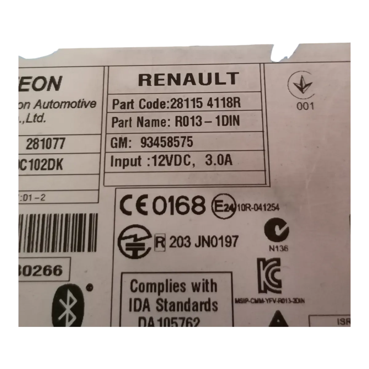 Renault  Trafic  III   14-    CD/radio    281154118R   2014DP0716