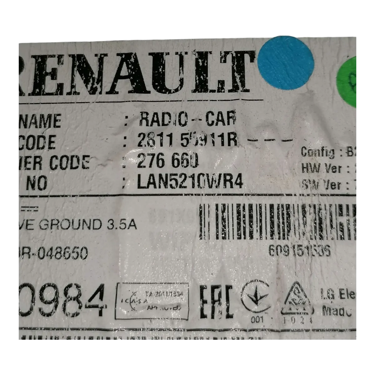 Renault Clio IV     12-20   navigacija/radio      281155911R
