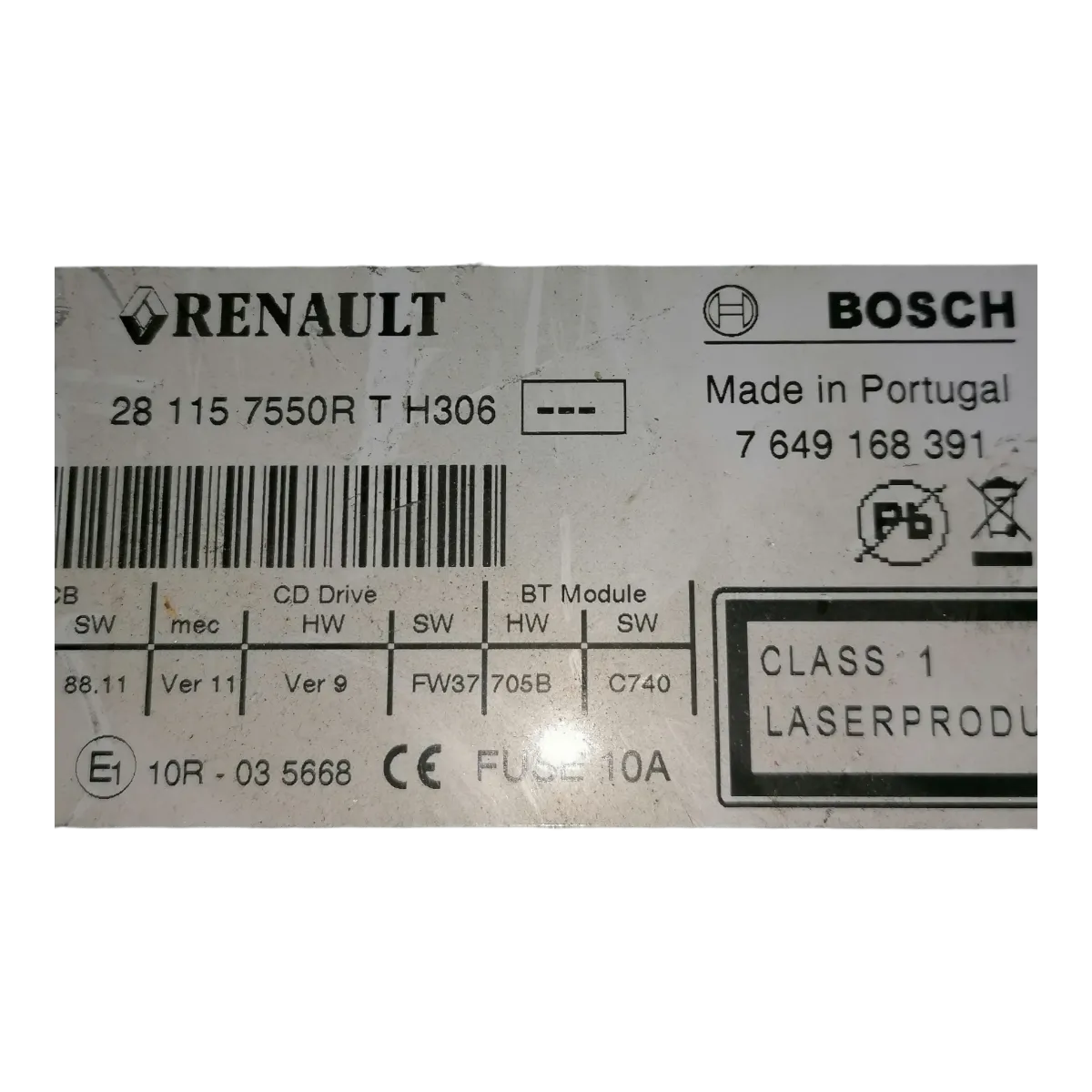 Renault Megane III  08-16      CD/radio    281157550R   7649168391