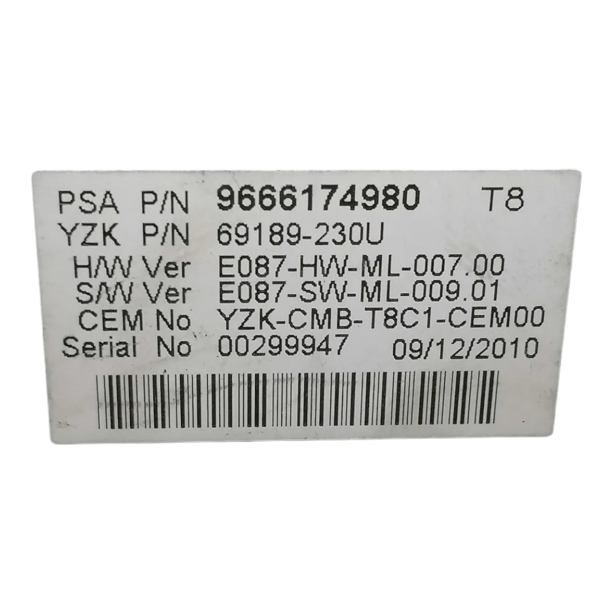 Peugeot 3008  09-16   kilometar sat/brzinomjer    9666174980   69189-230U
