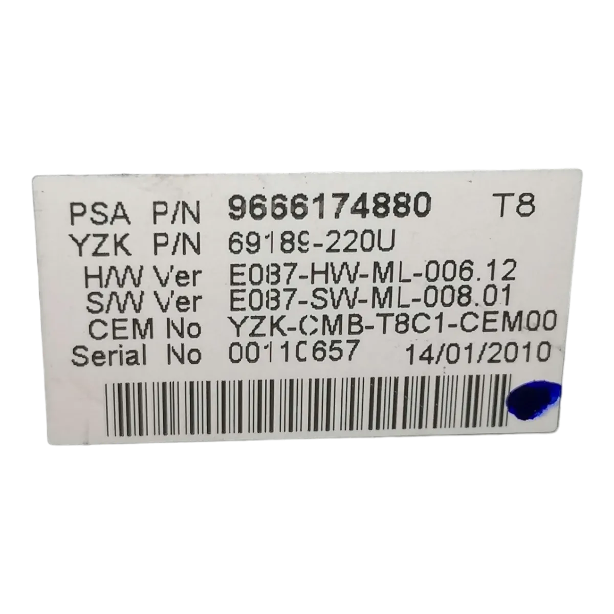 Peugeot 5008  09-16   kilometar sat/brzinomjer    9666174880   69189-220U