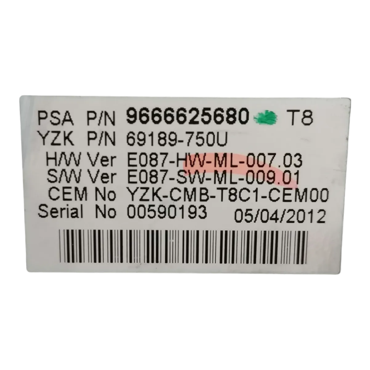 Peugeot   3008    09-16   kilometar sat/brzinomjer    9666625680   69189-750U