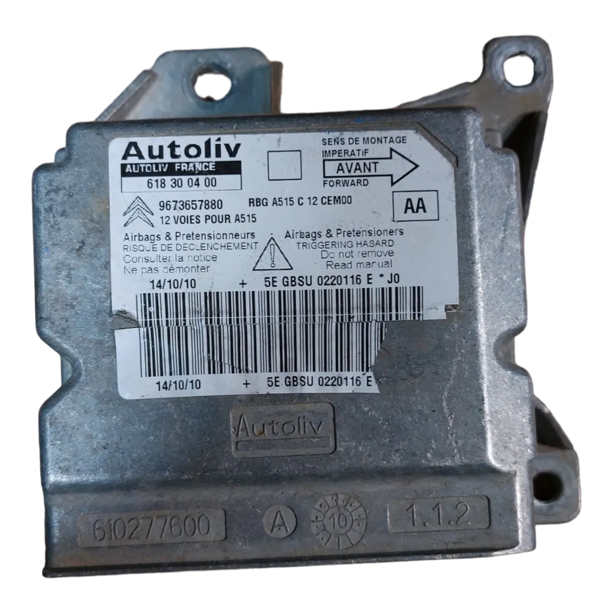 Citroen C3 A51 09-16 centrala airbaga 9673657880   618300400