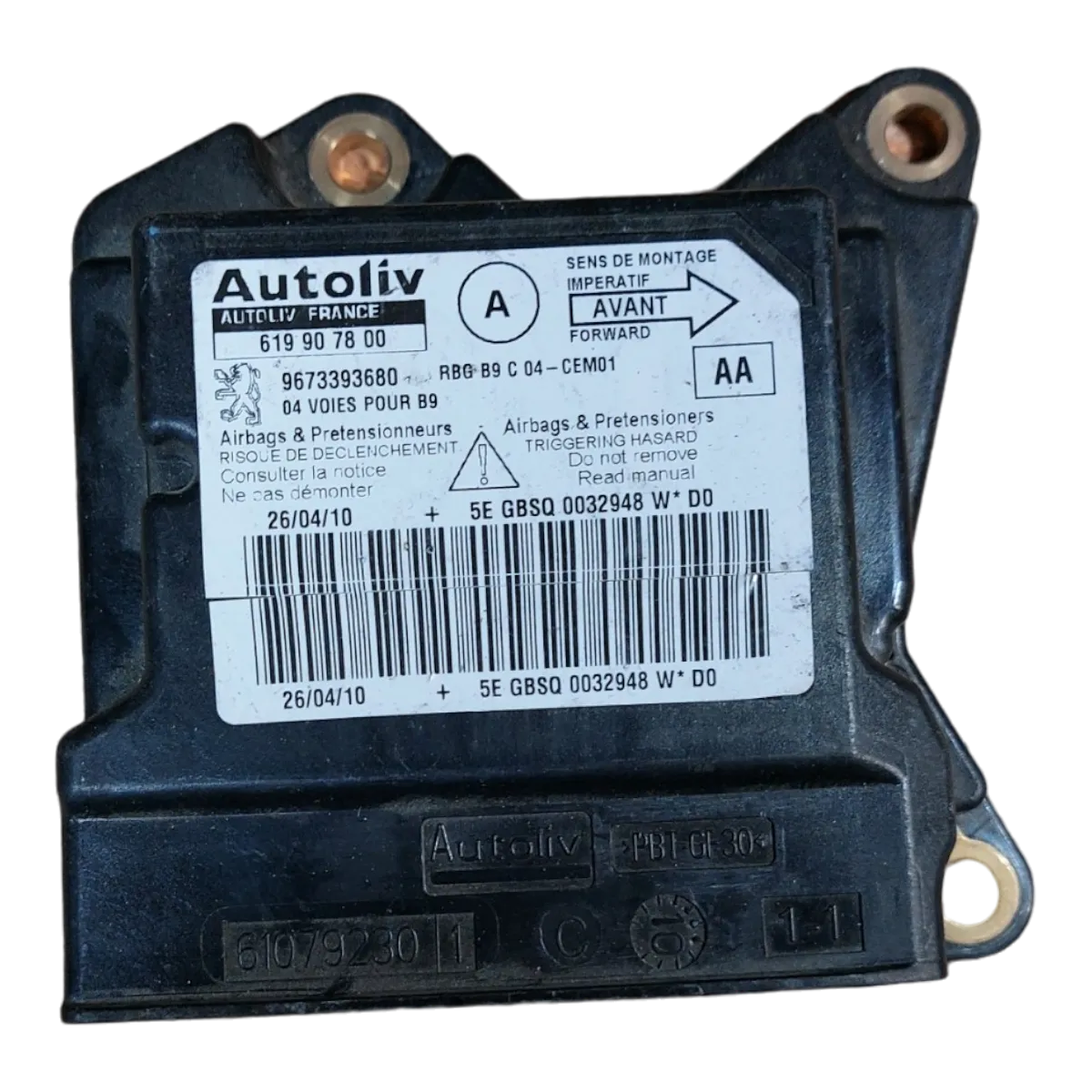 Peugeot Partner III  08-18   centrala airbaga  9673393680   619907800