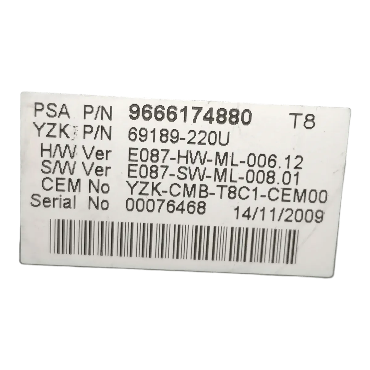Peugeot   3008    09-16  kilometar sat/brzinomjer    9666174880   69189-220U
