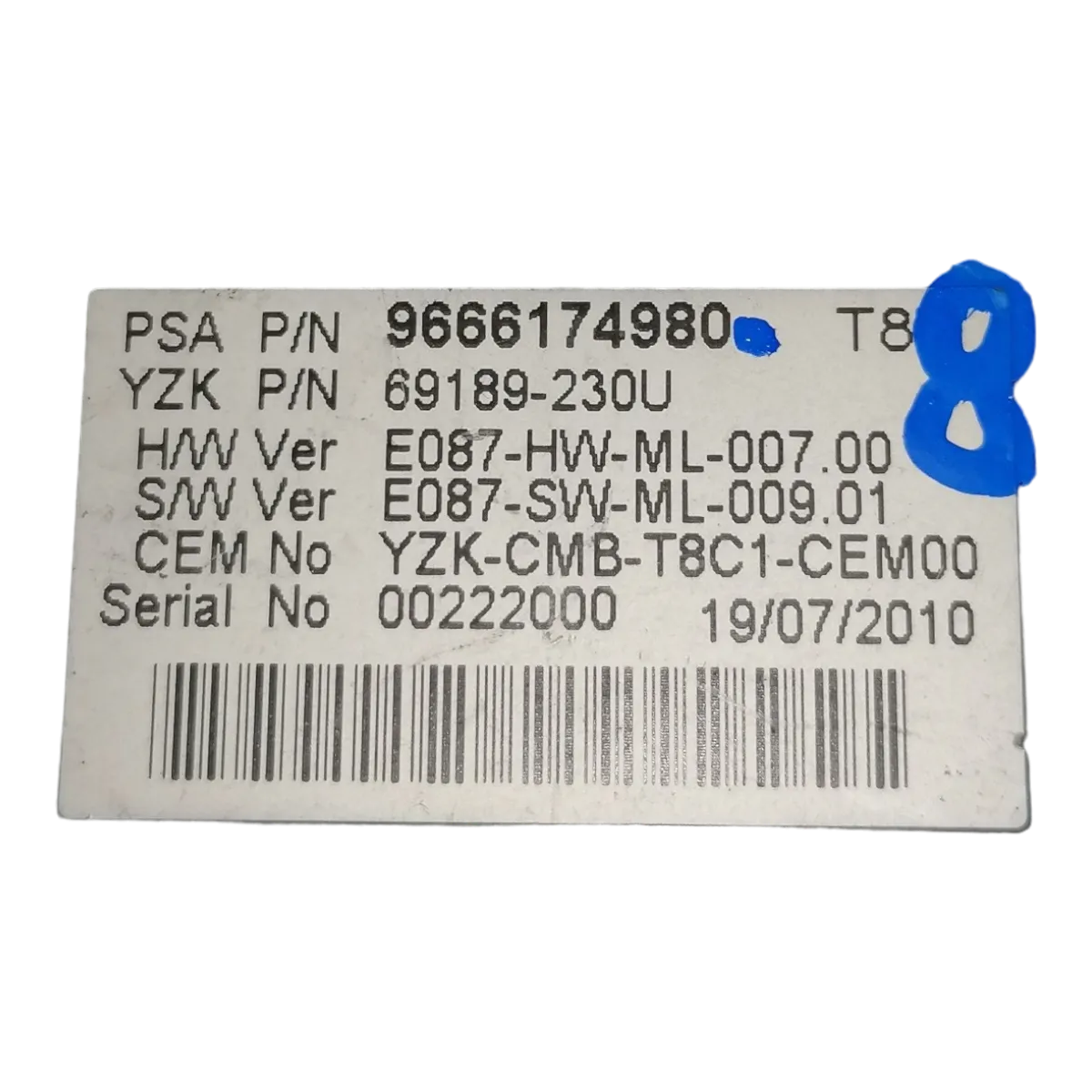 Peugeot 5008  09-16  kilometar sat/brzinomjer    9666174980   69189-230U