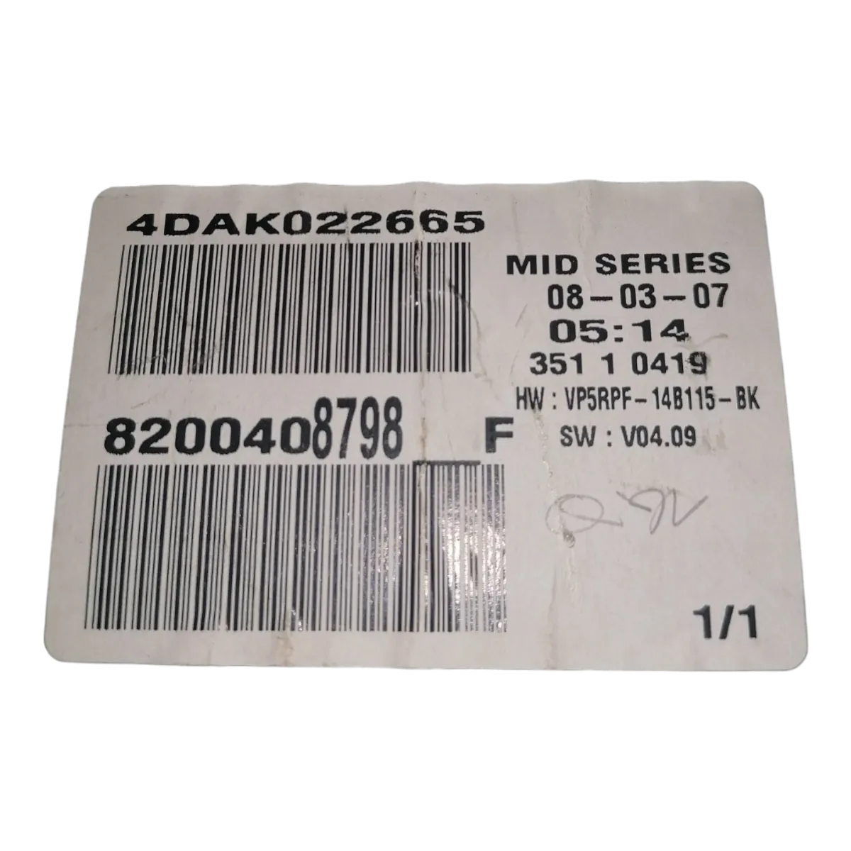 Renault Megane II   02-08   kilometar sat/brznomjer    8200408798   35110419