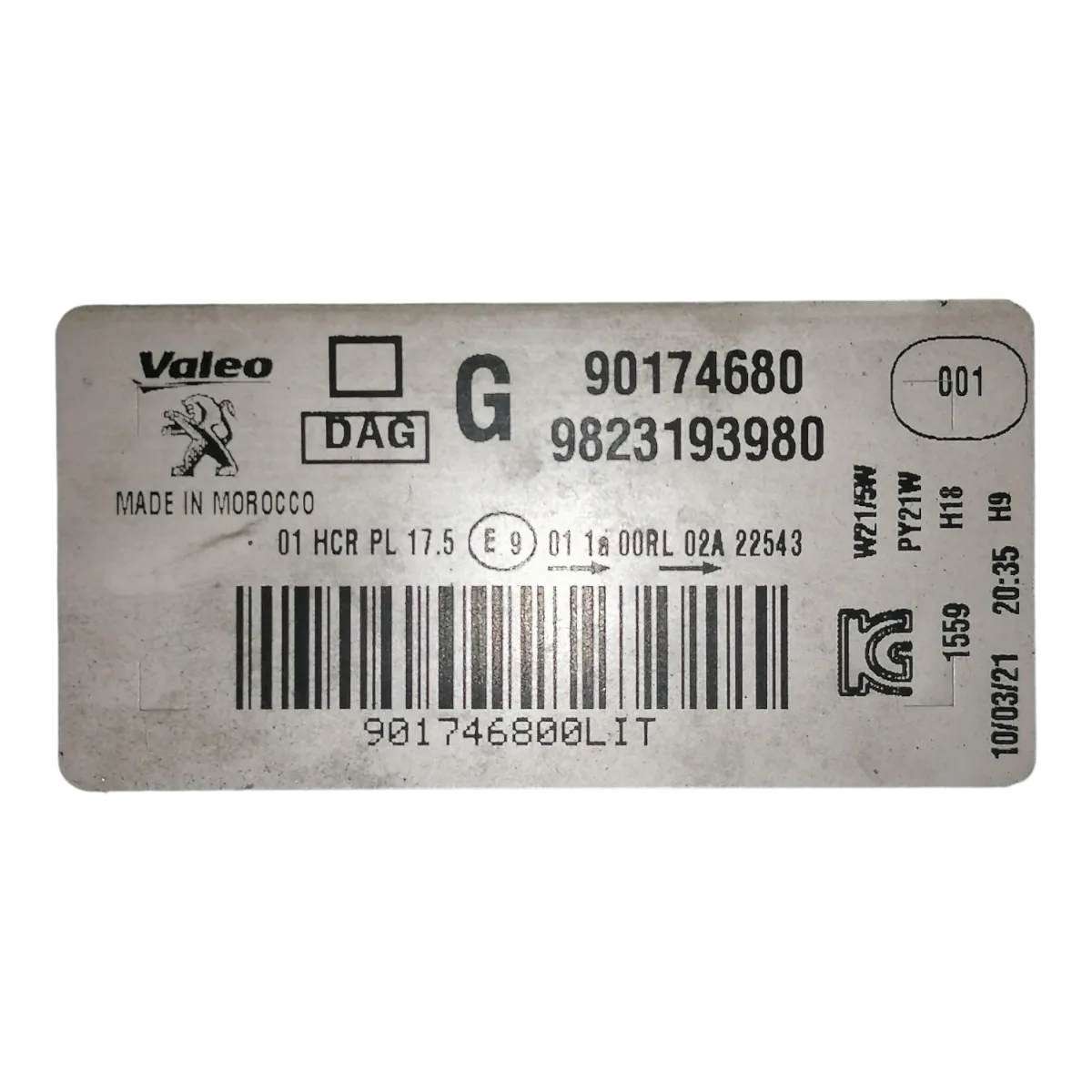 Peugeot 208 P21E   19- 24    far prednji lijevi    9823193980