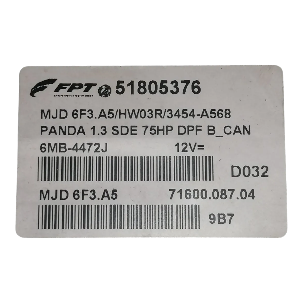 Fiat Panda II 1.3 JTD  euro IV   03-12   računalo-centrala motora   51805376   3454-A568   7160008704