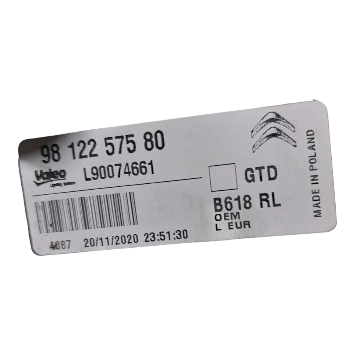 Citroen  C3  B618  16-     lampa zadnja lijeva     9812257580