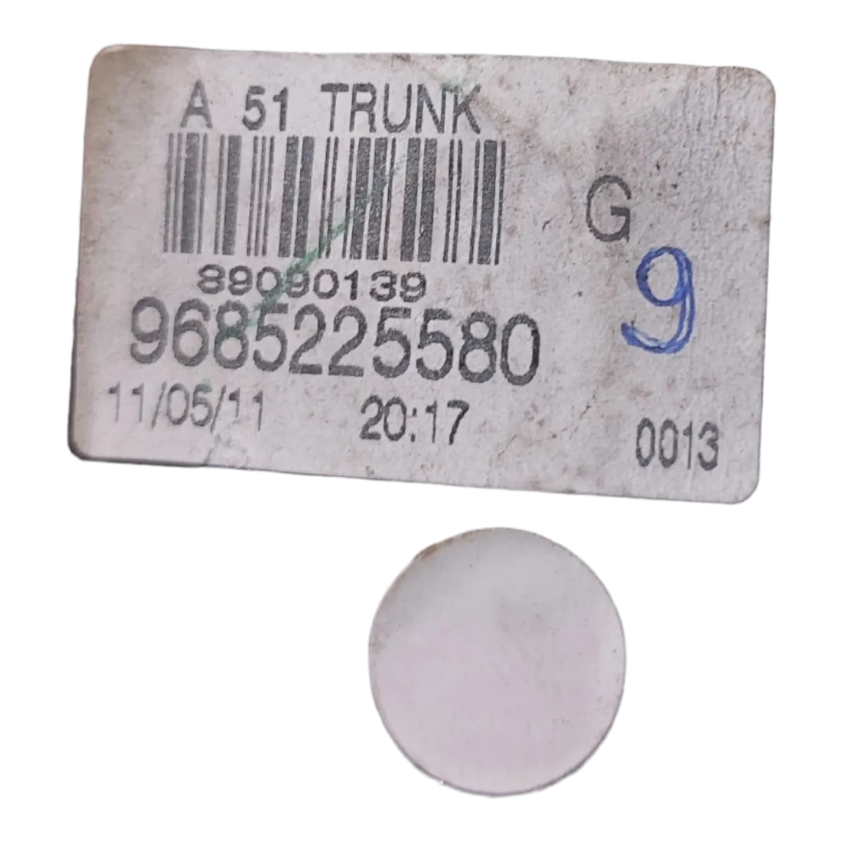 Citroen C3 A51 09-13  lampa zadnja lijeva  unutarnja  9685225580