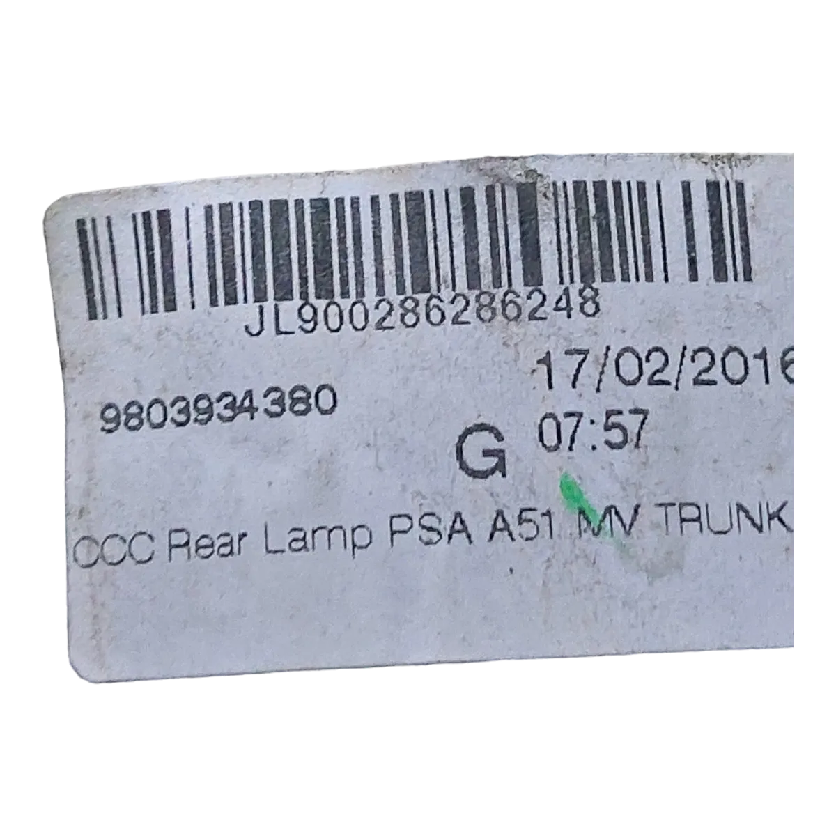 Citroen C3 A51 facelift 13-16 lampa zadnja lijeva unutarnja 9803934380