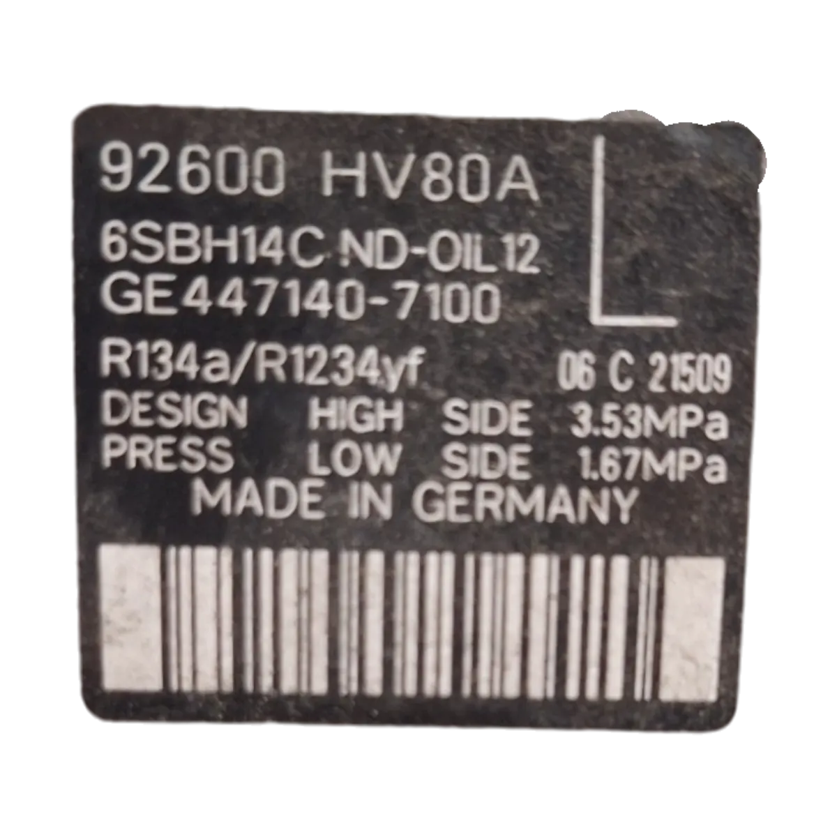 Nissan Qashqai  1.3 TCE  13-21  kompresor klime    92600HV80A   6SBH14C   GE4471407100