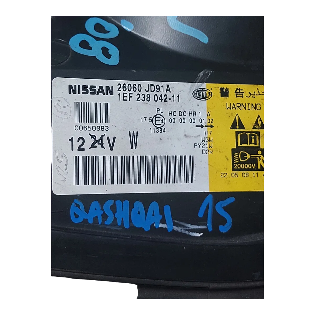 Nissan Qashqai  07-10  far prednji lijevi  26060JD91A      fali nosač donji