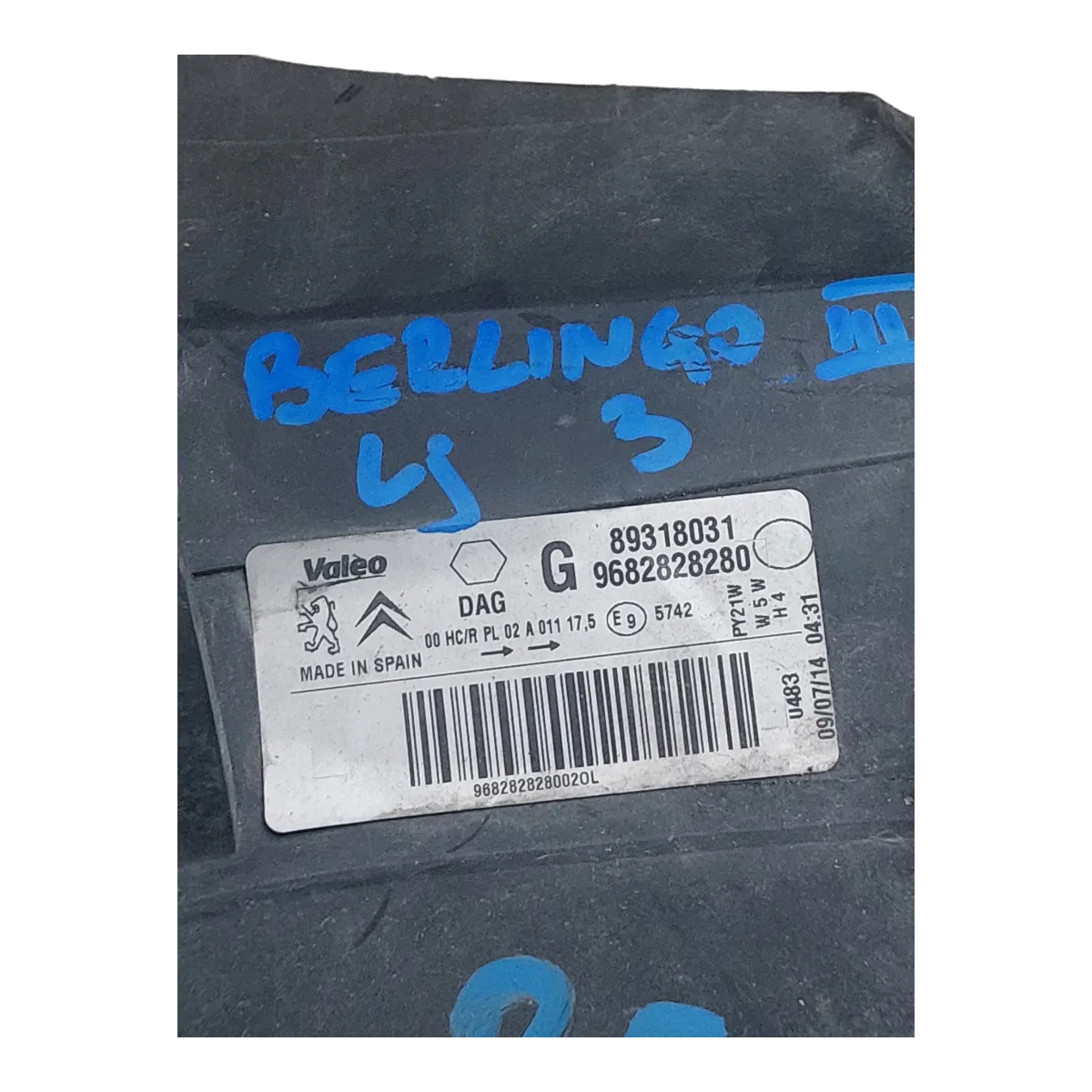 Citroen Berlingo III facelift 12-18 far prednji lijevi 9682828280