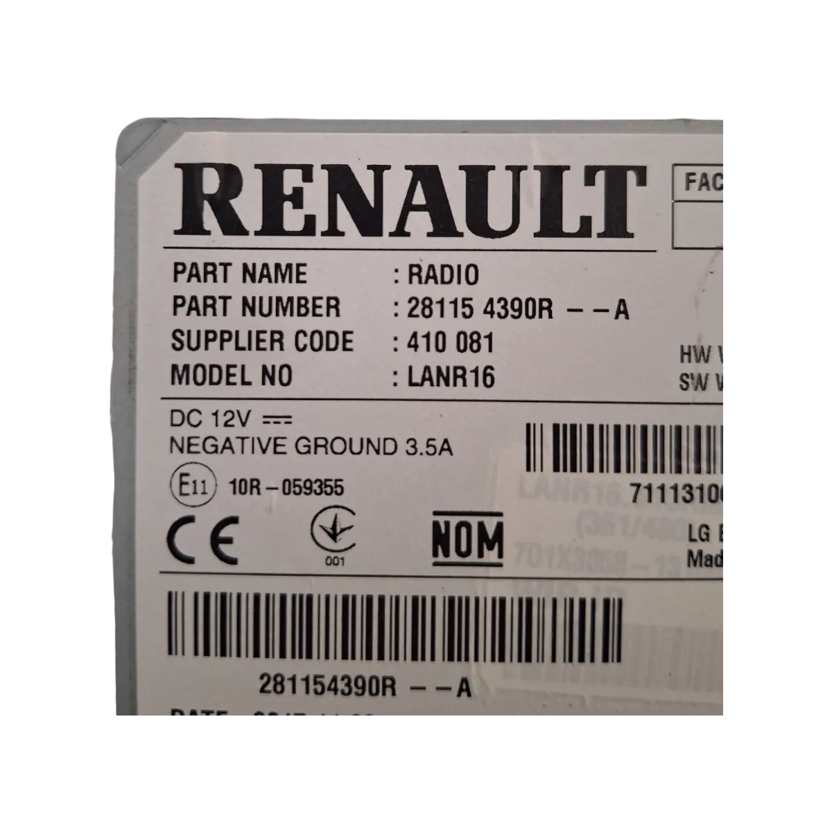 Renault  Kadjar   15-22   radio navigacija    281154390R