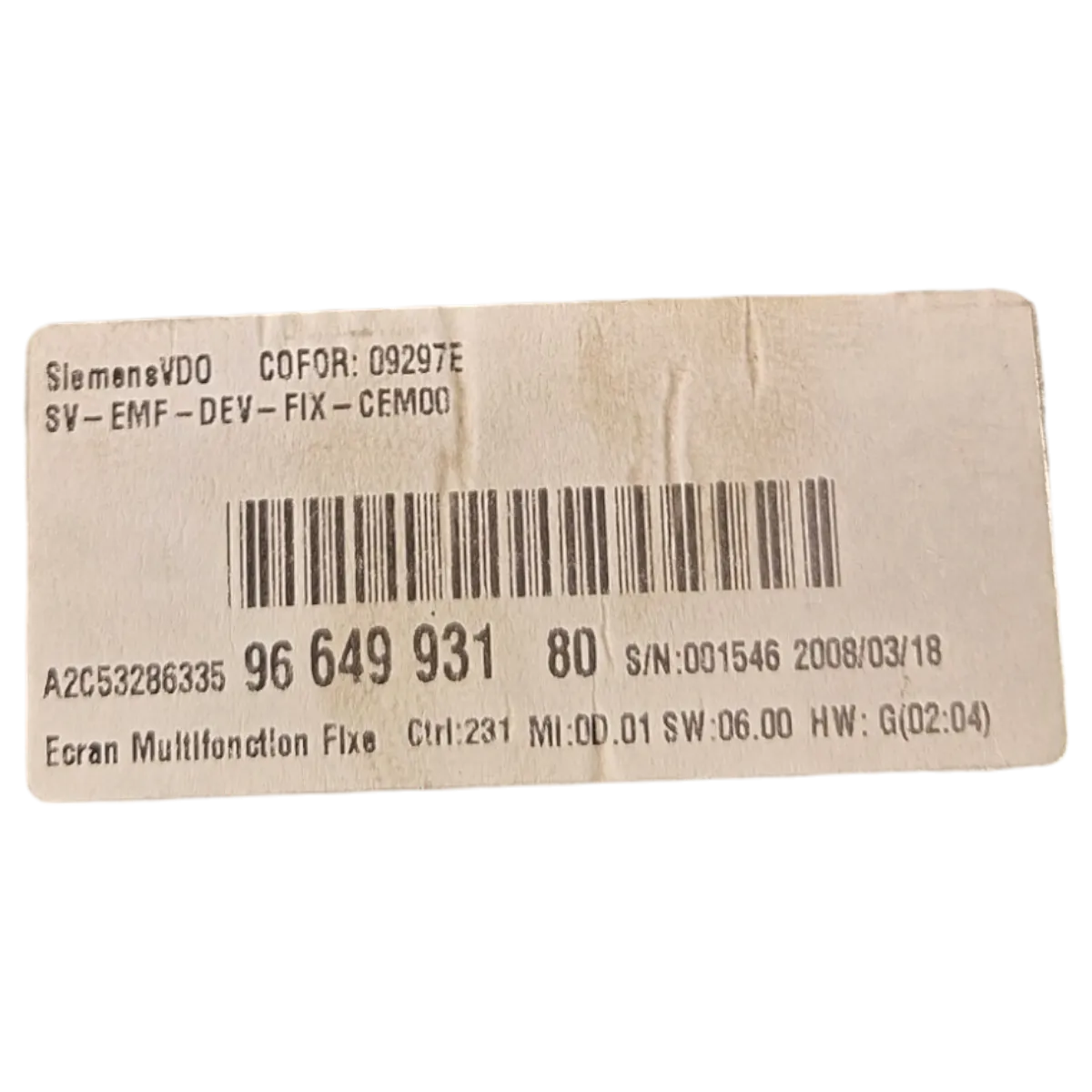 Peugeot 407 0-10   display    9664993180