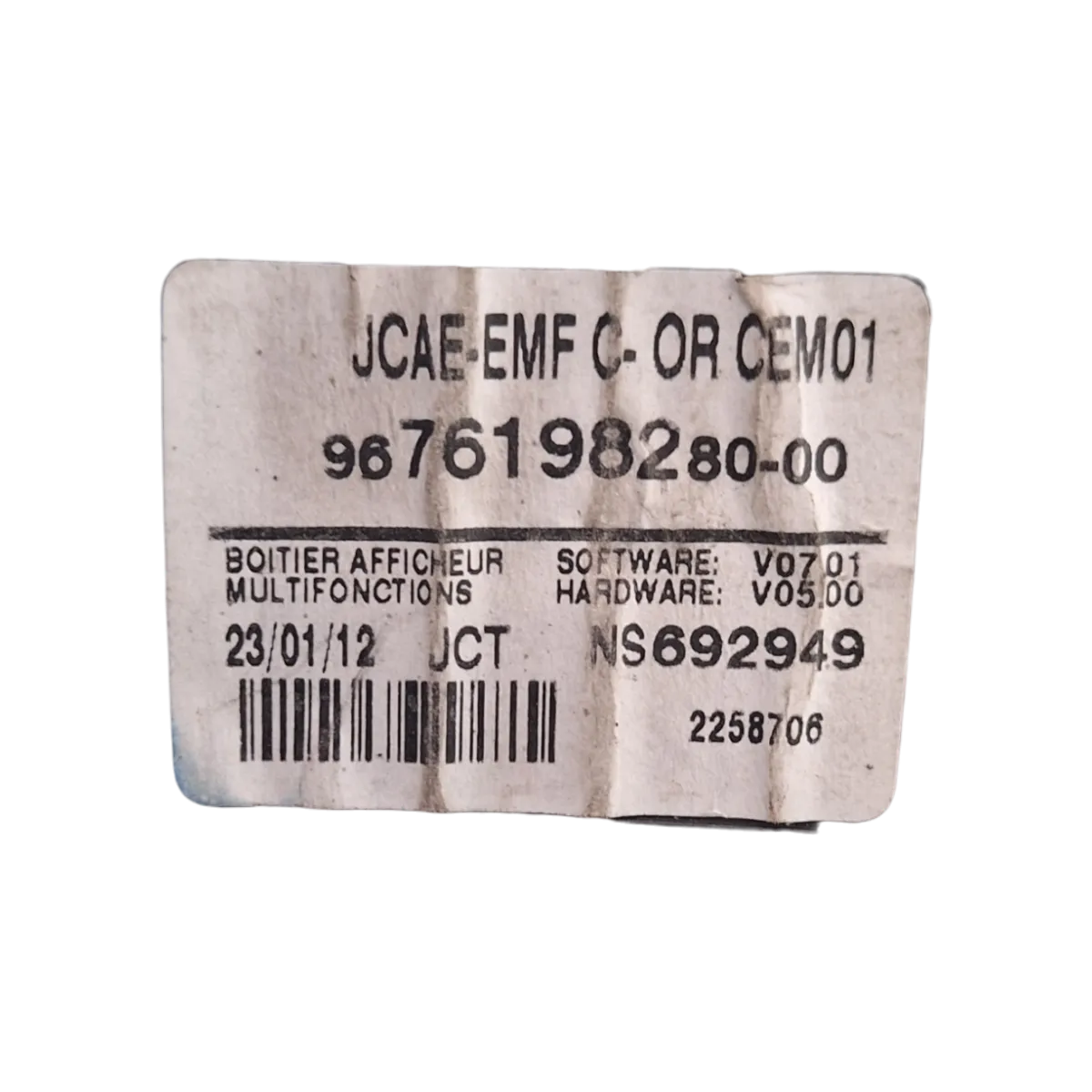 Peugeot 508  10-18   display    9676198280