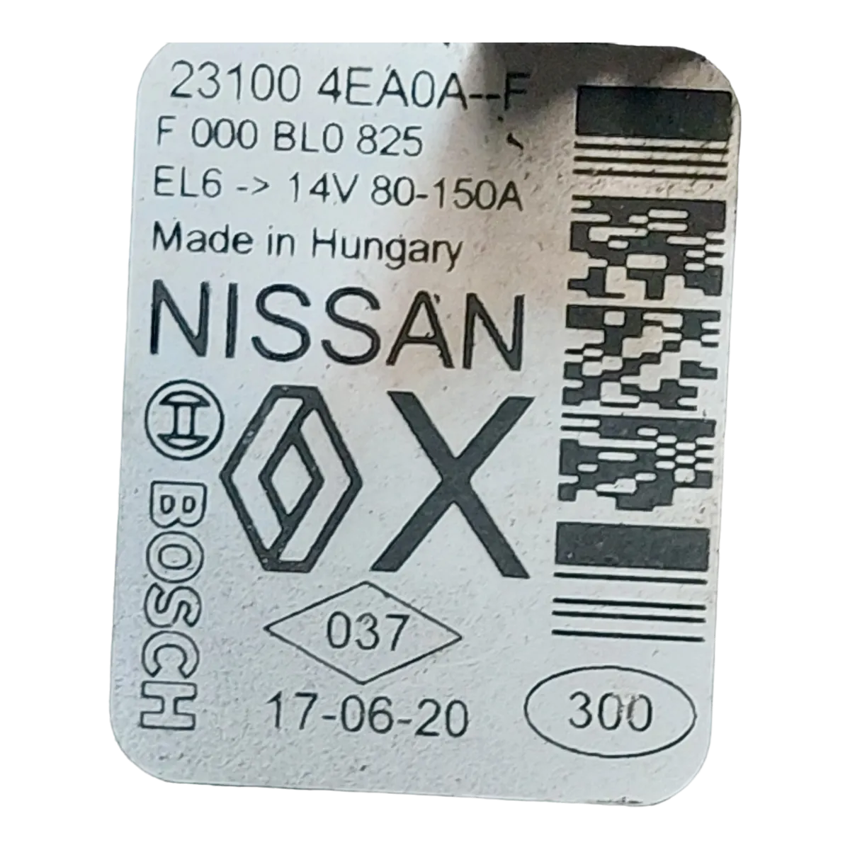 Nissan Qashqai  1,5 DCI 13-21  alternator   231004EA0A-F   F000BLO825