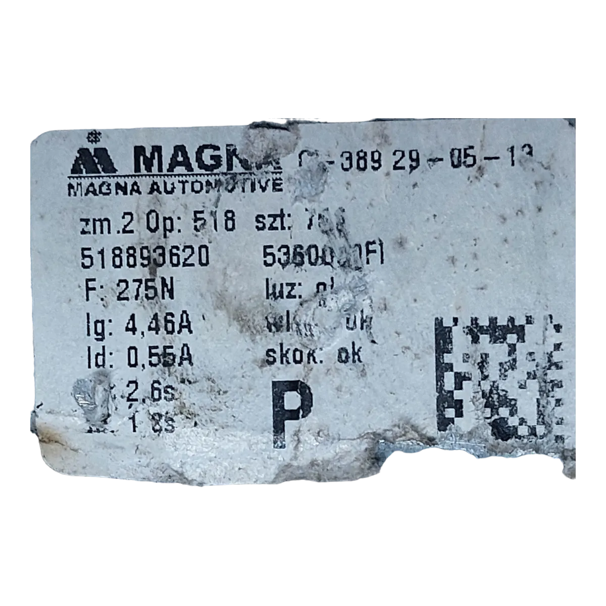 Fiat 500  07-   podizač stakla prednji desni  518893620    5360000FI