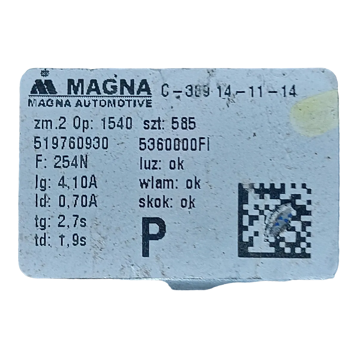 Fiat 500  07-   podizač stakla prednji desni  519760930   5360000FI