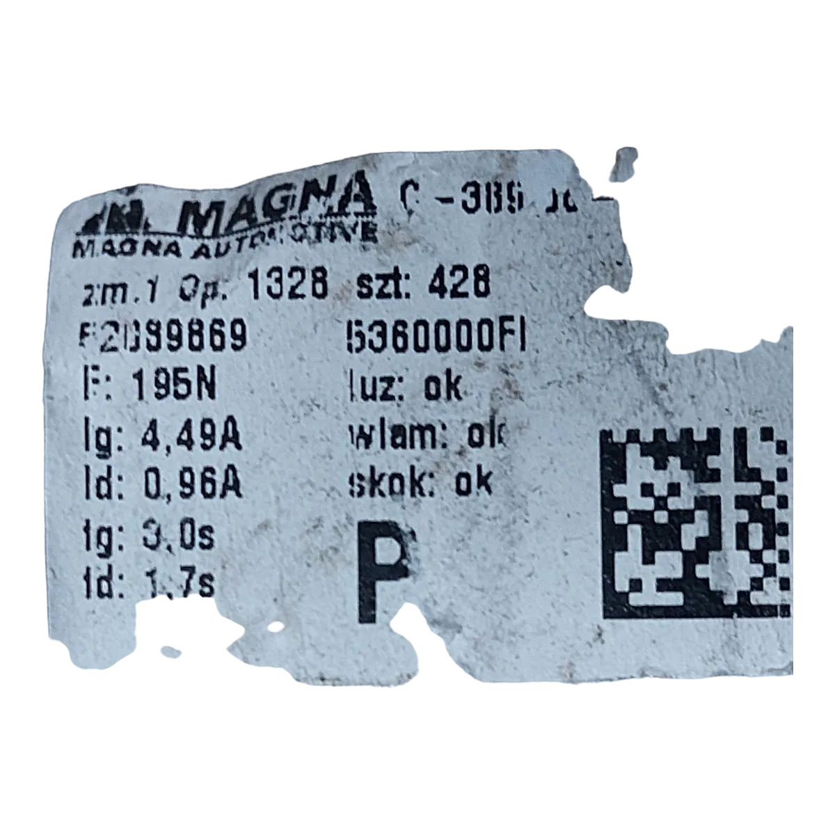 Fiat 500 07- podizač stakla prednji desni 5360000F 52089869