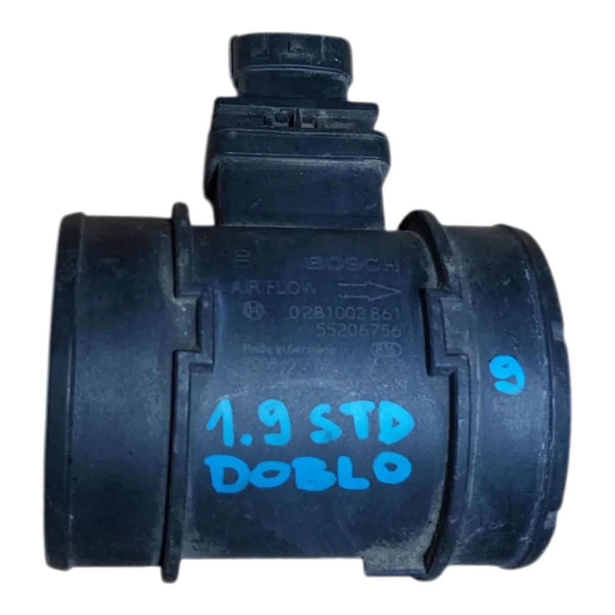 Fiat Doblo  1.9  JTD  00-10     mjerač protoka zraka   0281002861  55206756   51782033