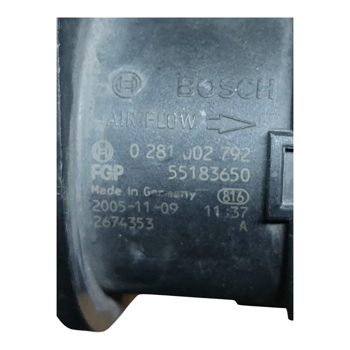 Fiat Punto Grande 1.3 JTD 05-15 mjerač protoka zraka  0281002792  55183650