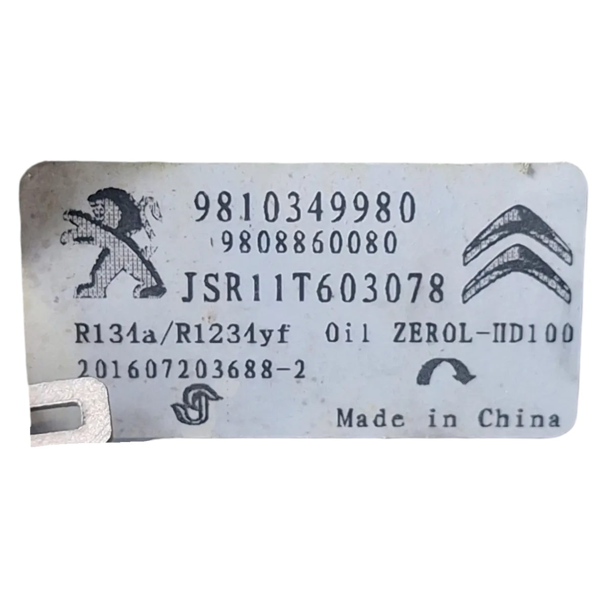 Citroen  C3  B618  1.6 HDI  EURO VI  16-    kompresor klime   9810349980   9808860080