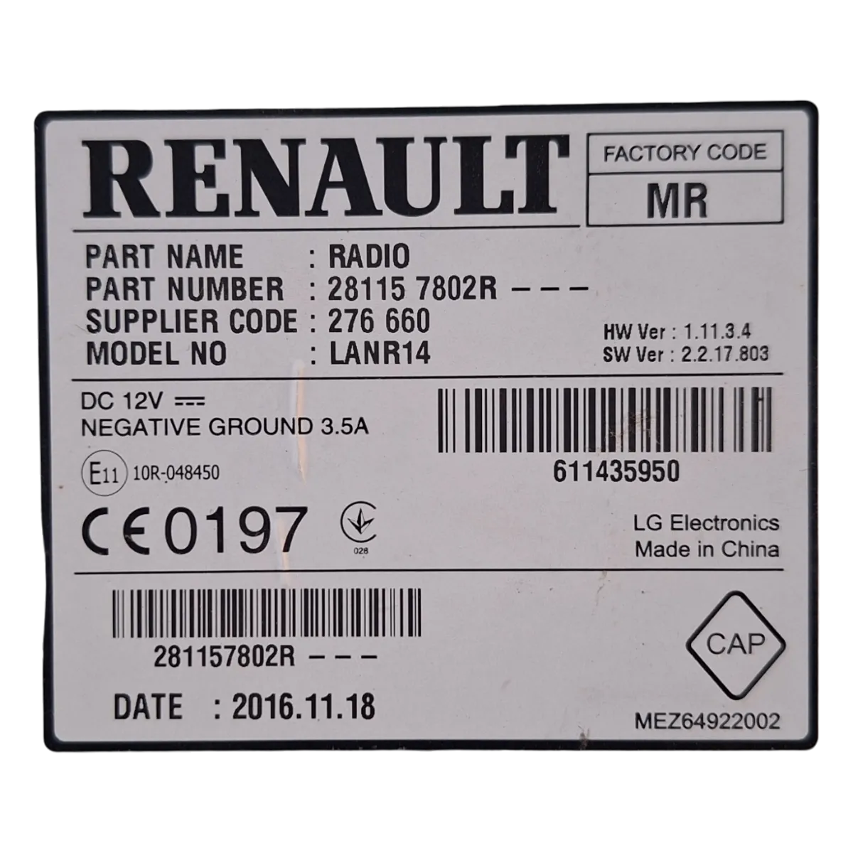 Renault Talisman  15-    radio navigacija    281157802R