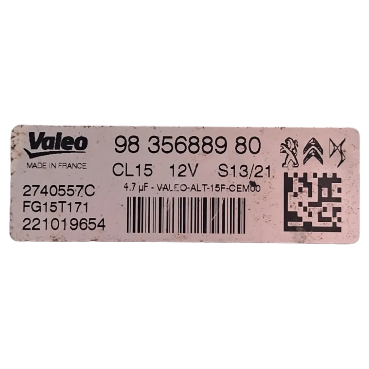 Peugeot 2008 P24  1.2 THP 19-    alternator  9835688980   2740557C   FG15T171