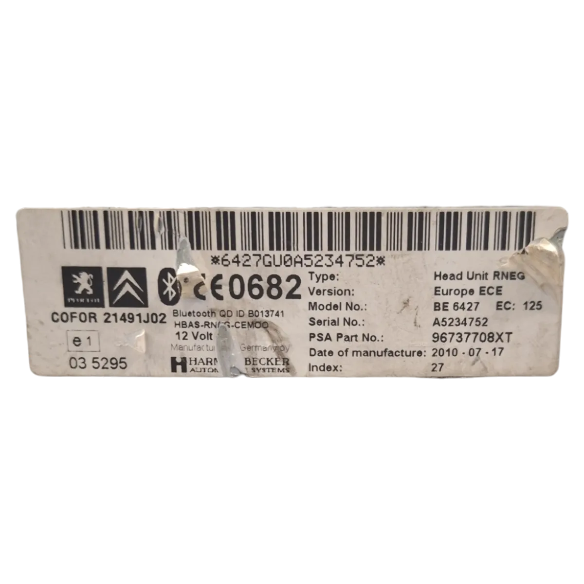 Peugeot   3008    09-16  radio/CD    96737708XT