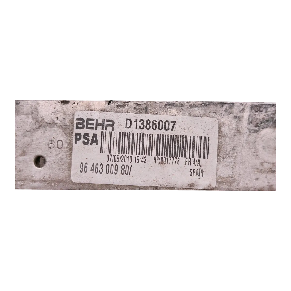 Peugeot 407 2.7  HDI 04-10  hladnjak zraka -intercooler 9646300980 D1386007