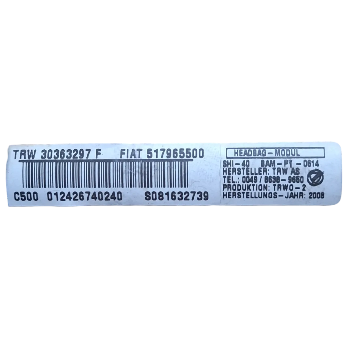 Fiat Punto Grande  05-09    zračna zavjesa desna     30363297F   517965500