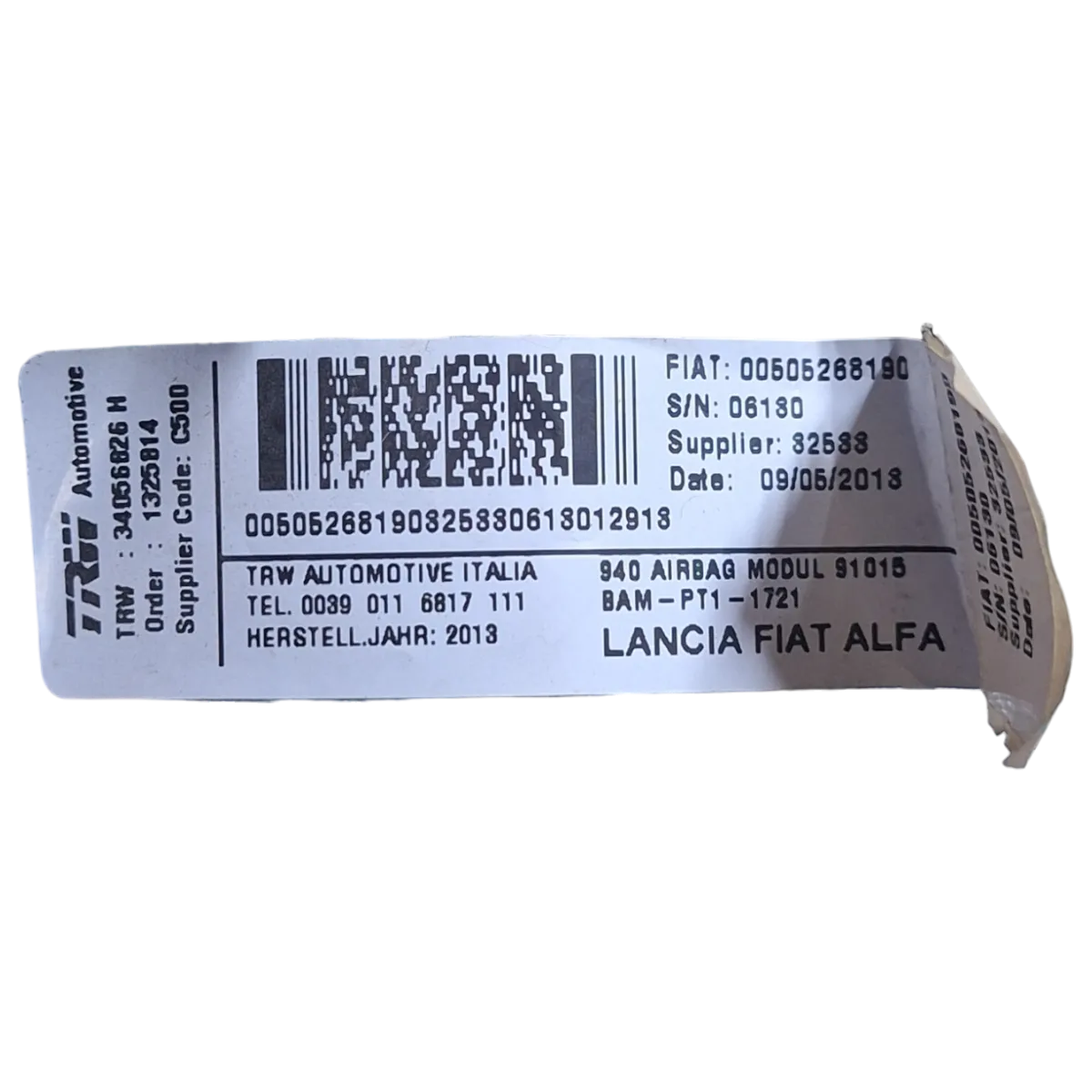 Alfa Romeo Giulietta   10-20    zračna zavjesa desna     505268190   34056826H