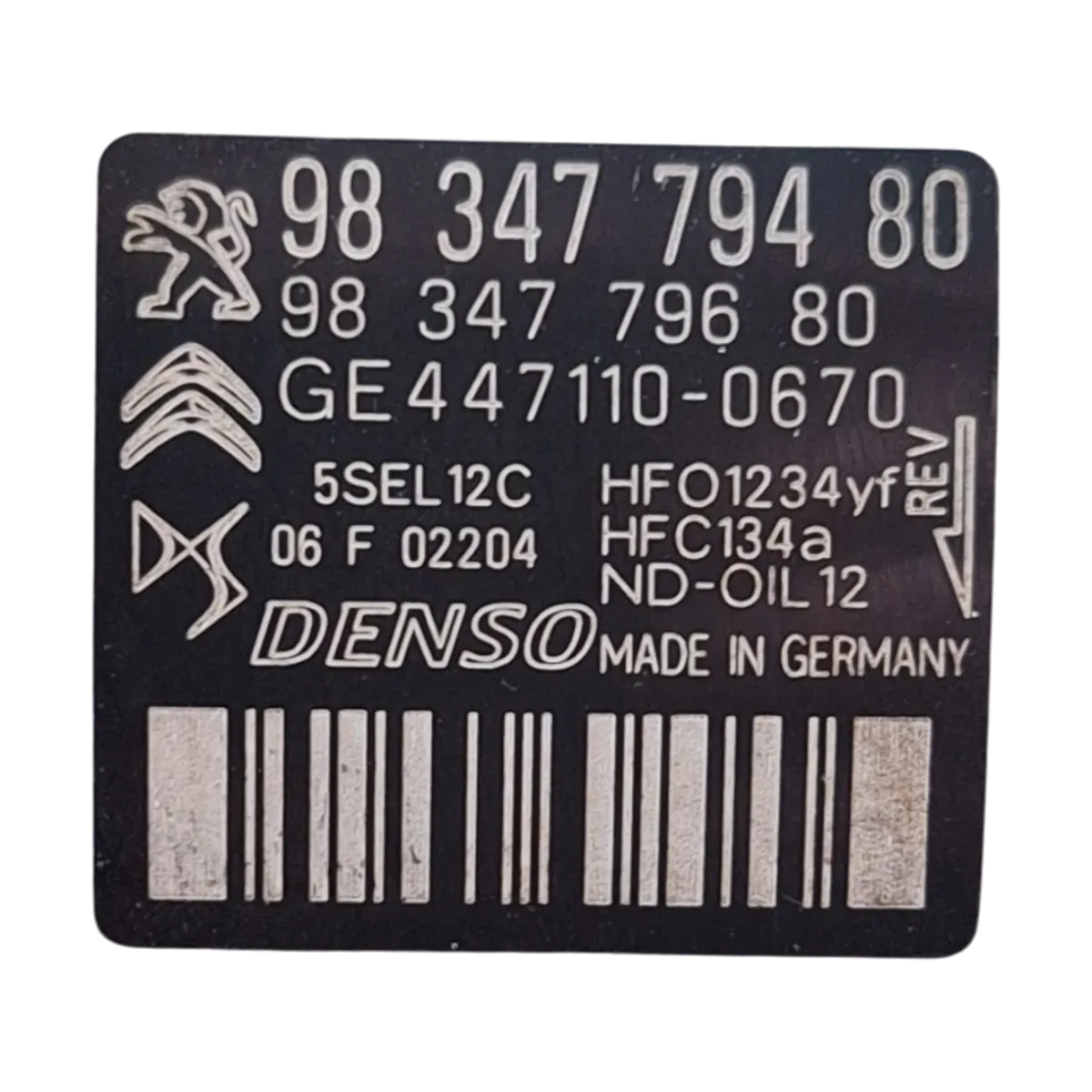 Peugeot 5008  P87  1.5 HDI  17-    kompresor klime    9834779480   9834779680